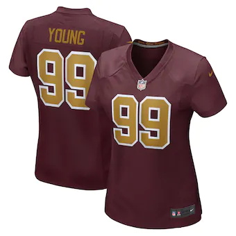 womens nike chase young burgundy washington football team a